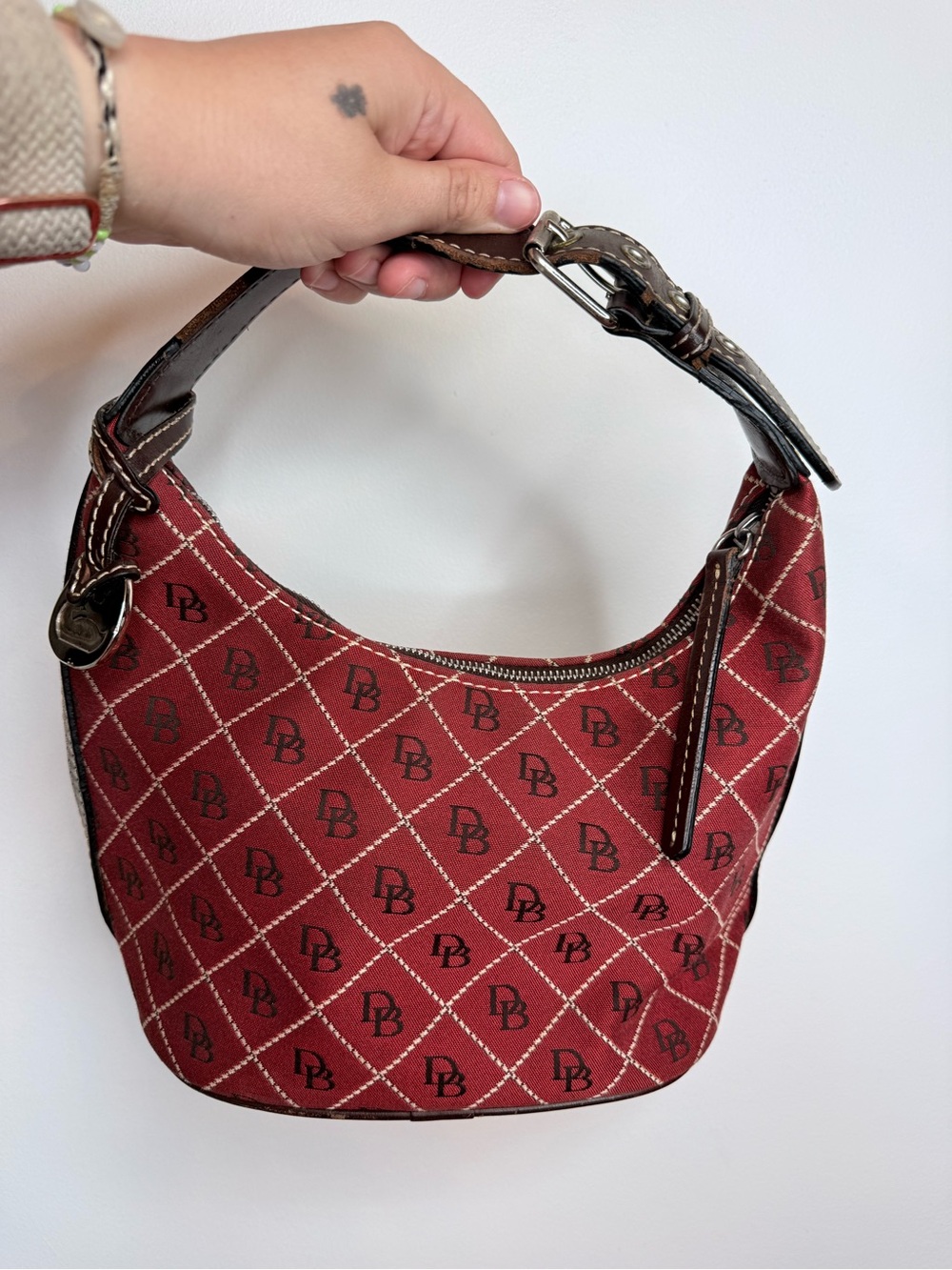 Dooney & Bourke Red DB Monogram Shoulder Bag
